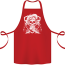 Skull Chef Cooking Cook Baker Baking Cotton Apron 100% Organic Red