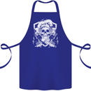Skull Chef Cooking Cook Baker Baking Cotton Apron 100% Organic Royal Blue