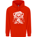 Skull Chef Cooking Cook Baker Baking Mens 80% Cotton Hoodie Bright Red