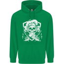 Skull Chef Cooking Cook Baker Baking Mens 80% Cotton Hoodie Irish Green