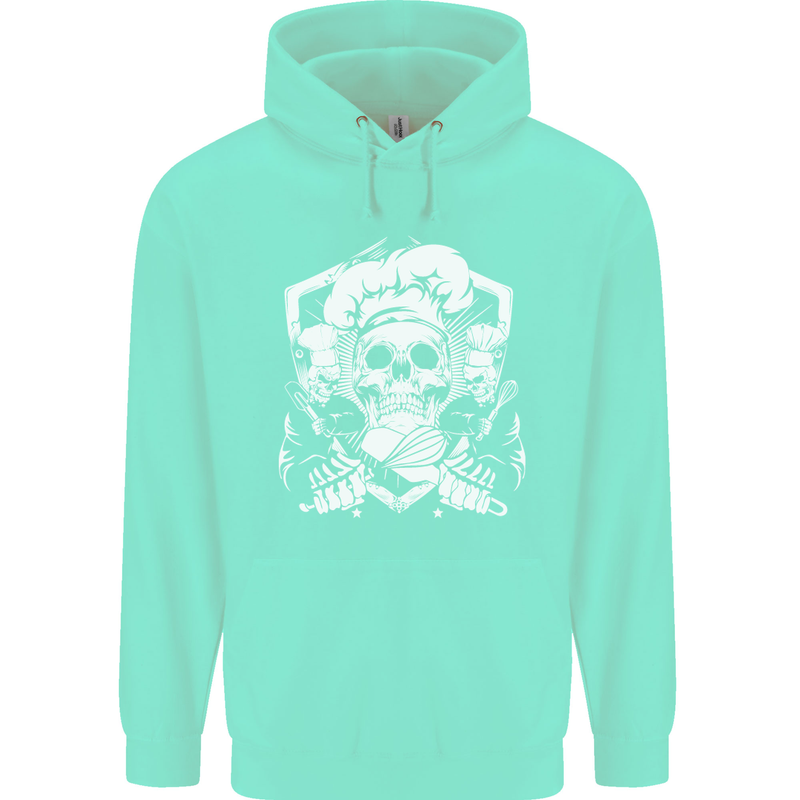 Skull Chef Cooking Cook Baker Baking Mens 80% Cotton Hoodie Peppermint