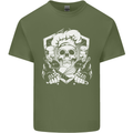 Skull Chef Cooking Cook Baker Baking Mens Cotton T-Shirt Tee Top Military Green