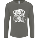 Skull Chef Cooking Cook Baker Baking Mens Long Sleeve T-Shirt Charcoal