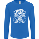 Skull Chef Cooking Cook Baker Baking Mens Long Sleeve T-Shirt Royal Blue