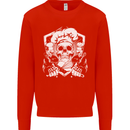 Skull Chef Cooking Cook Baker Baking Mens Sweatshirt Jumper Bright Red