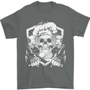 Skull Chef Cooking Cook Baker Baking Mens T-Shirt Cotton Gildan Charcoal