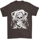 Skull Chef Cooking Cook Baker Baking Mens T-Shirt Cotton Gildan Dark Chocolate