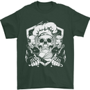 Skull Chef Cooking Cook Baker Baking Mens T-Shirt Cotton Gildan Forest Green