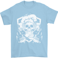 Skull Chef Cooking Cook Baker Baking Mens T-Shirt Cotton Gildan Light Blue
