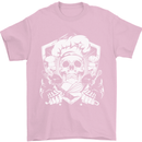 Skull Chef Cooking Cook Baker Baking Mens T-Shirt Cotton Gildan Light Pink