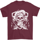 Skull Chef Cooking Cook Baker Baking Mens T-Shirt Cotton Gildan Maroon