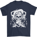 Skull Chef Cooking Cook Baker Baking Mens T-Shirt Cotton Gildan Navy Blue