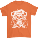 Skull Chef Cooking Cook Baker Baking Mens T-Shirt Cotton Gildan Orange