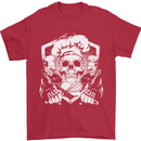 Skull Chef Cooking Cook Baker Baking Mens T-Shirt Cotton Gildan Red