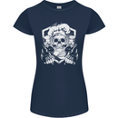 Skull Chef Cooking Cook Baker Baking Womens Petite Cut T-Shirt Navy Blue
