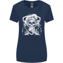 Skull Chef Cooking Cook Baker Baking Womens Wider Cut T-Shirt Navy Blue