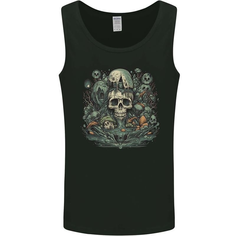 Skull City Biker Gothic Evil Mens Vest Tank Top Black