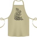 Skull Crown Biker Skull Gothic Heavy Metal Cotton Apron 100% Organic Khaki