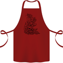 Skull Crown Biker Skull Gothic Heavy Metal Cotton Apron 100% Organic Maroon