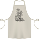Skull Crown Biker Skull Gothic Heavy Metal Cotton Apron 100% Organic Natural