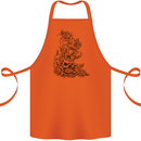 Skull Crown Biker Skull Gothic Heavy Metal Cotton Apron 100% Organic Orange