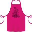 Skull Crown Biker Skull Gothic Heavy Metal Cotton Apron 100% Organic Pink