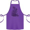 Skull Crown Biker Skull Gothic Heavy Metal Cotton Apron 100% Organic Purple