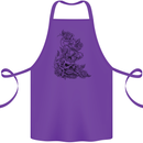 Skull Crown Biker Skull Gothic Heavy Metal Cotton Apron 100% Organic Purple