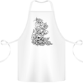 Skull Crown Biker Skull Gothic Heavy Metal Cotton Apron 100% Organic White