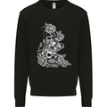 Skull Crown Biker Skull Gothic Heavy Metal Kids Sweatshirt Jumper Black