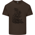 Skull Crown Biker Skull Gothic Heavy Metal Kids T-Shirt Childrens Chocolate