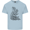 Skull Crown Biker Skull Gothic Heavy Metal Kids T-Shirt Childrens Light Blue