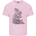Skull Crown Biker Skull Gothic Heavy Metal Kids T-Shirt Childrens Light Pink