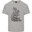 Skull Crown Biker Skull Gothic Heavy Metal Kids T-Shirt Childrens Sports Grey