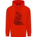 Skull Crown Biker Skull Gothic Heavy Metal Mens 80% Cotton Hoodie Bright Red