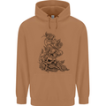 Skull Crown Biker Skull Gothic Heavy Metal Mens 80% Cotton Hoodie Caramel Latte