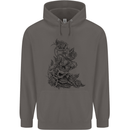 Skull Crown Biker Skull Gothic Heavy Metal Mens 80% Cotton Hoodie Charcoal