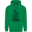 Skull Crown Biker Skull Gothic Heavy Metal Mens 80% Cotton Hoodie Irish Green