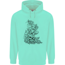 Skull Crown Biker Skull Gothic Heavy Metal Mens 80% Cotton Hoodie Peppermint