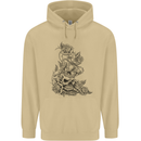 Skull Crown Biker Skull Gothic Heavy Metal Mens 80% Cotton Hoodie Sand