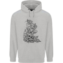 Skull Crown Biker Skull Gothic Heavy Metal Mens 80% Cotton Hoodie Sports Grey