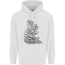 Skull Crown Biker Skull Gothic Heavy Metal Mens 80% Cotton Hoodie White