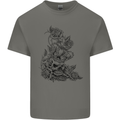 Skull Crown Biker Skull Gothic Heavy Metal Mens Cotton T-Shirt Tee Top Charcoal