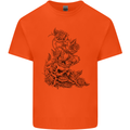 Skull Crown Biker Skull Gothic Heavy Metal Mens Cotton T-Shirt Tee Top Orange
