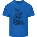 Skull Crown Biker Skull Gothic Heavy Metal Mens Cotton T-Shirt Tee Top Royal Blue