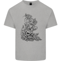 Skull Crown Biker Skull Gothic Heavy Metal Mens Cotton T-Shirt Tee Top Sports Grey