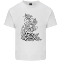 Skull Crown Biker Skull Gothic Heavy Metal Mens Cotton T-Shirt Tee Top White