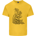 Skull Crown Biker Skull Gothic Heavy Metal Mens Cotton T-Shirt Tee Top Yellow