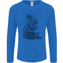 Skull Crown Biker Skull Gothic Heavy Metal Mens Long Sleeve T-Shirt Royal Blue