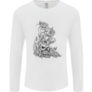 Skull Crown Biker Skull Gothic Heavy Metal Mens Long Sleeve T-Shirt White